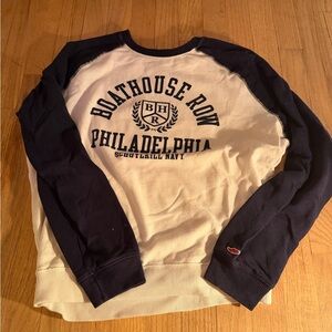 Navy and White Men's Sweater